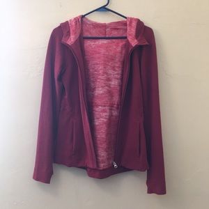 Red Lulu Lemon Zip Up With Hood